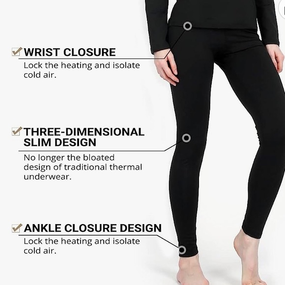 NEW HEROBIKER Thermal Underwear Women Set Base Layer Top & Bottom Long M - Picture 3 of 12